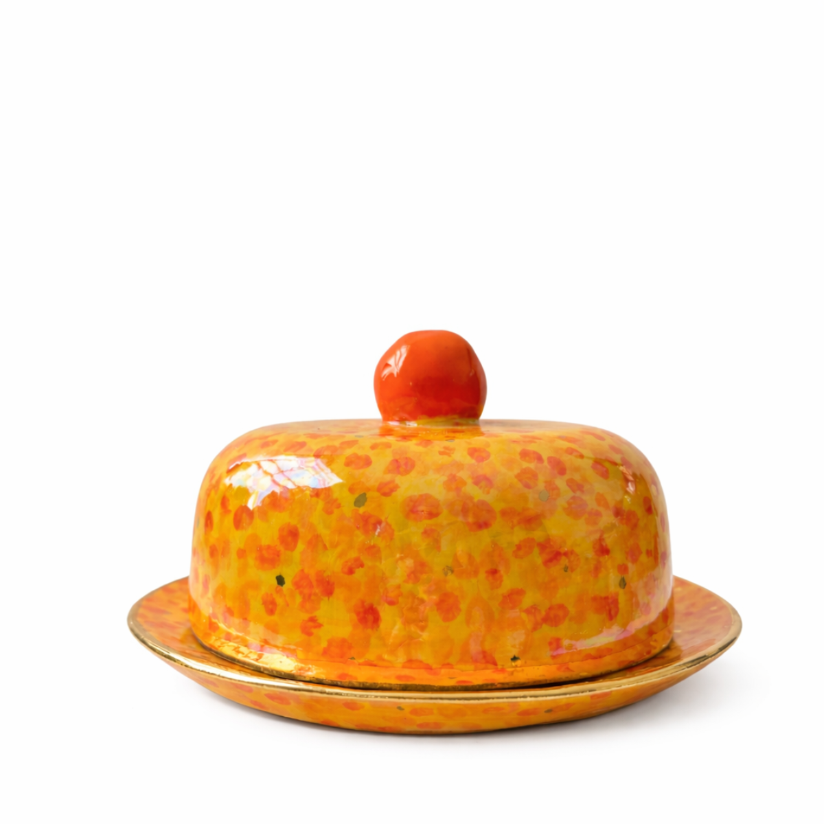 Mary Rose Young Butter Dish, Orange/Pink