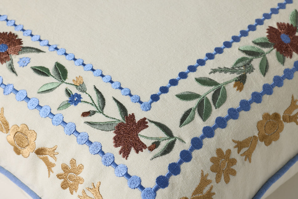 Rifle Paper Co. Aster Border Pillow, Ivory