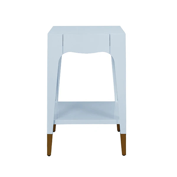 Worlds Away Patti Side Table, Light Blue