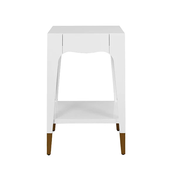 Worlds Away Patti Side Table, White