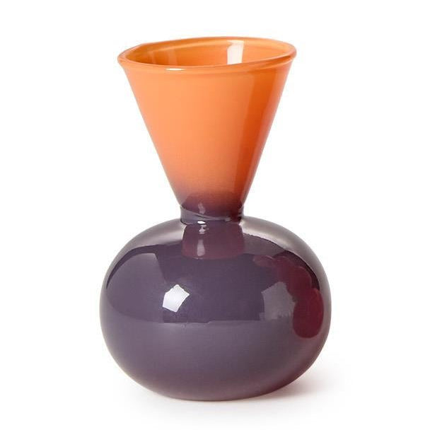 Colorito Glass Mixed Color Flared Vase, Orange & Purple