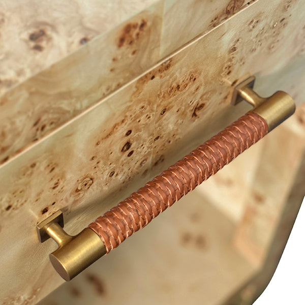 Worlds Away Pelham Side Table, Burl Wood