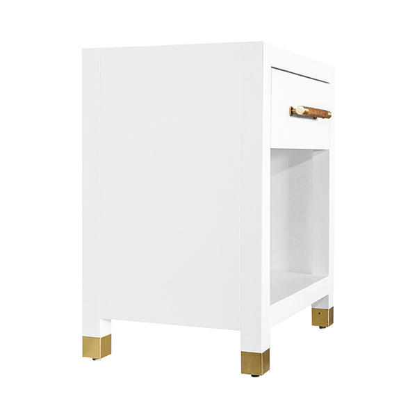 Worlds Away Pelham Side Table, White