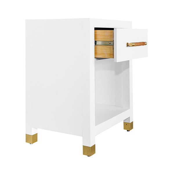 Worlds Away Pelham Side Table, White
