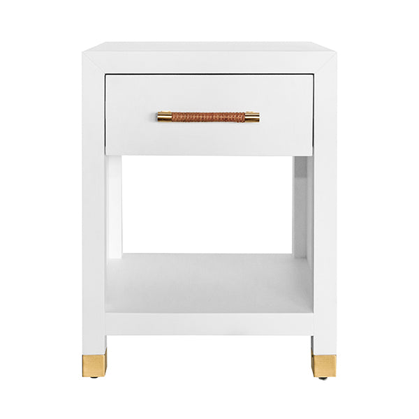 Worlds Away Pelham Side Table, White