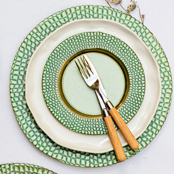 Vietri Pelli Glass Green Charger