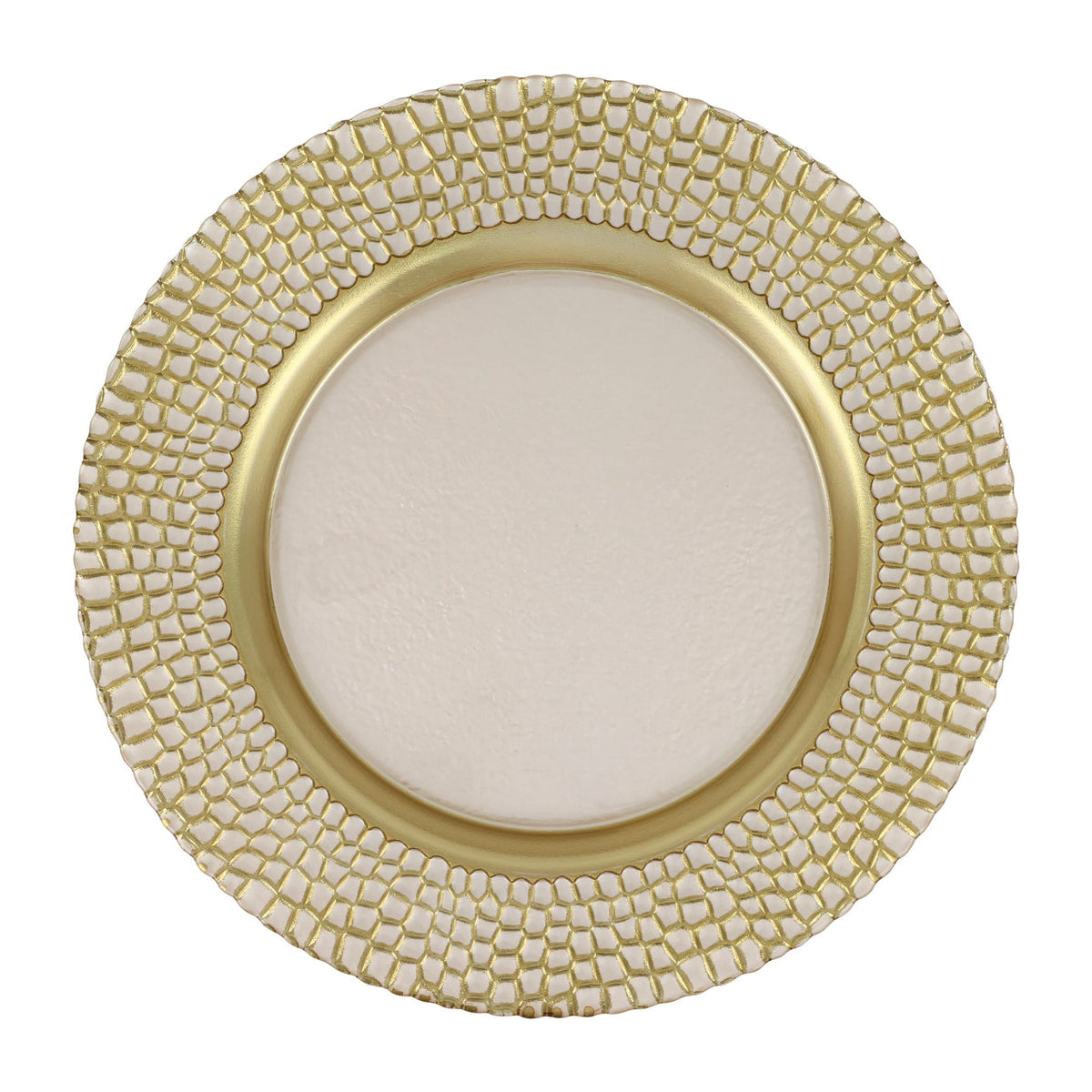 Vietri Pelli Glass Ivory Charger