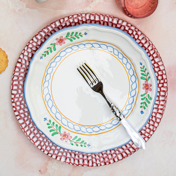 Vietri Pelli Glass Pink Charger