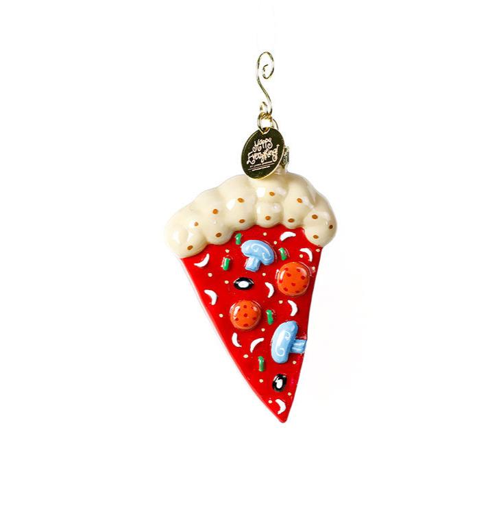 Pizza Slice Glass Ornament