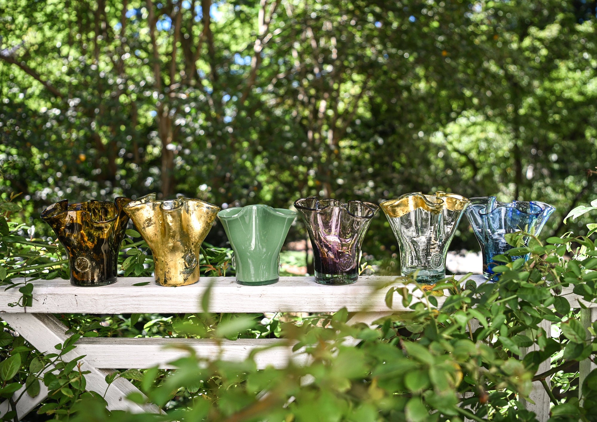 Petite Lettuce Leaf Vase, Blue