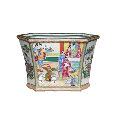 Plein Hexagonal Rose Medallion Cachepot