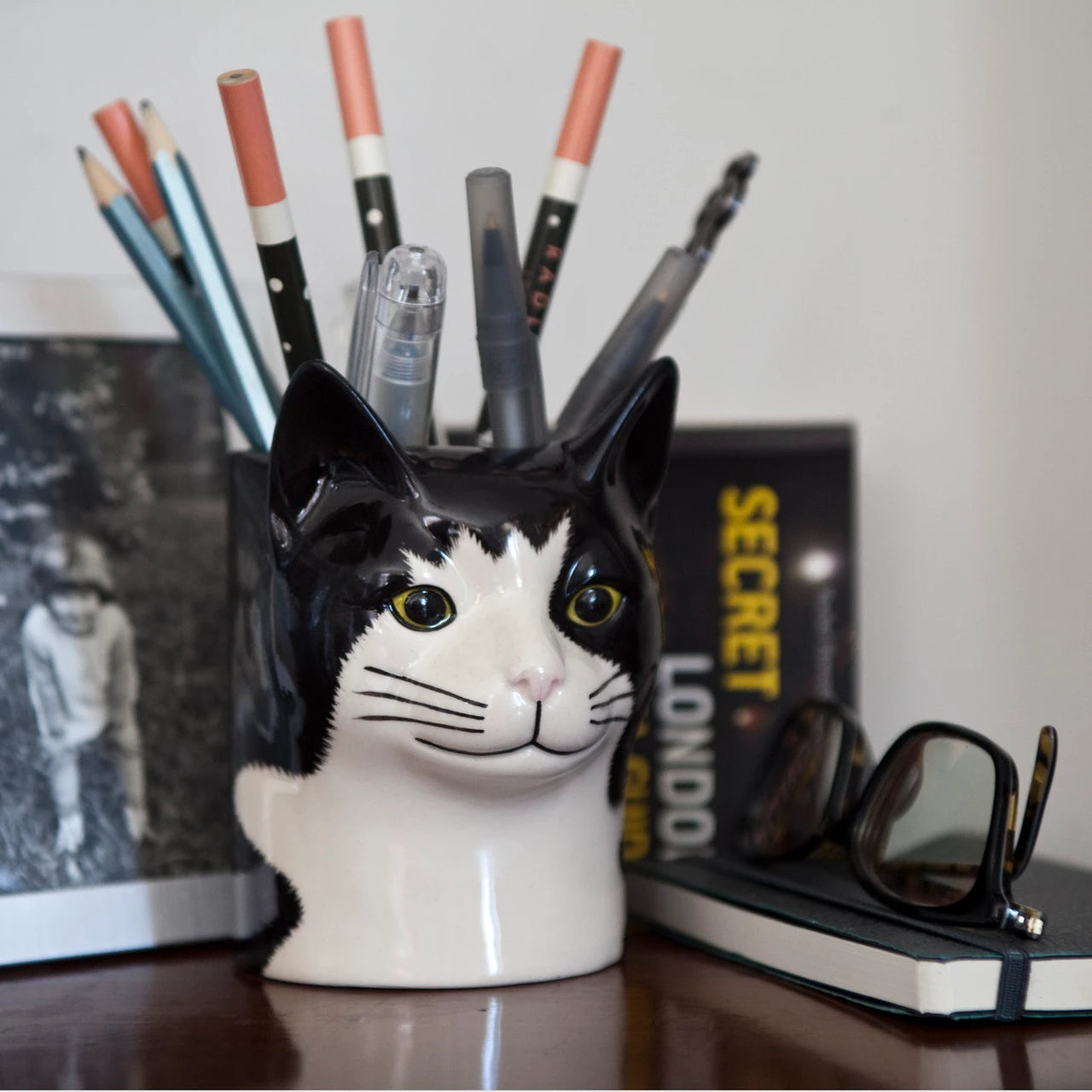 Quail Ceramics Barney Cat Pencil Pot