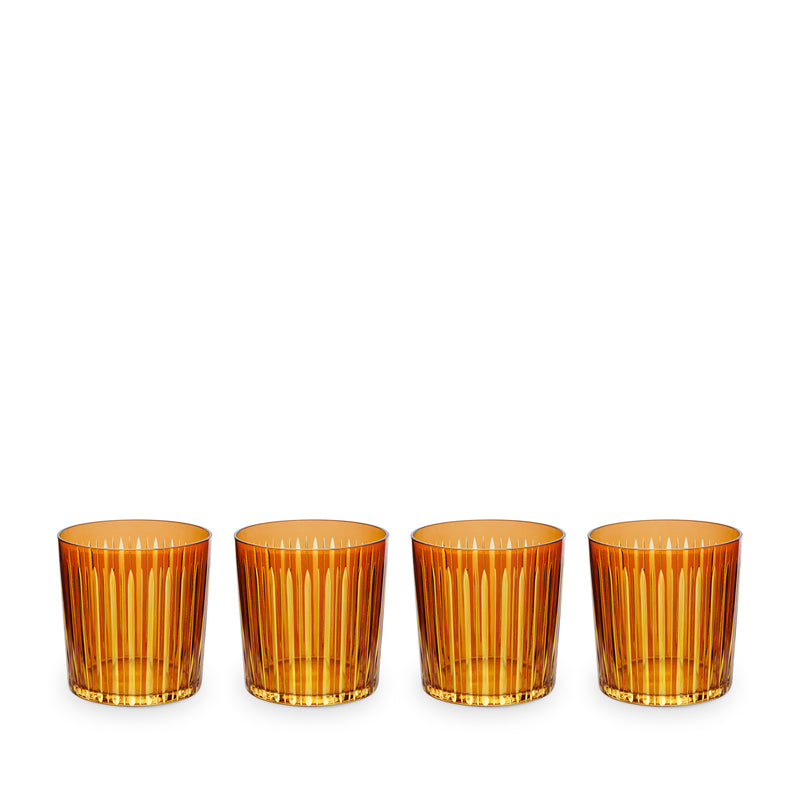 L'Objet Prism Double Old Fashioned Glasses, Amber, Set of 4