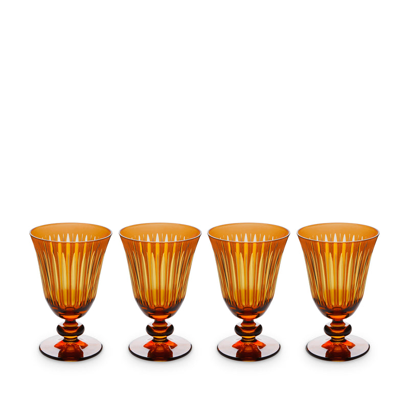 L'Objet Prism Double Wine Glasses, Amber, Set of 4