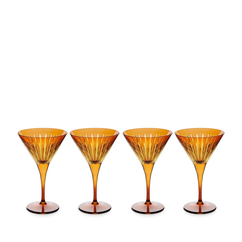 L'Objet Prism Martini Glasses, Amber, Set of 4