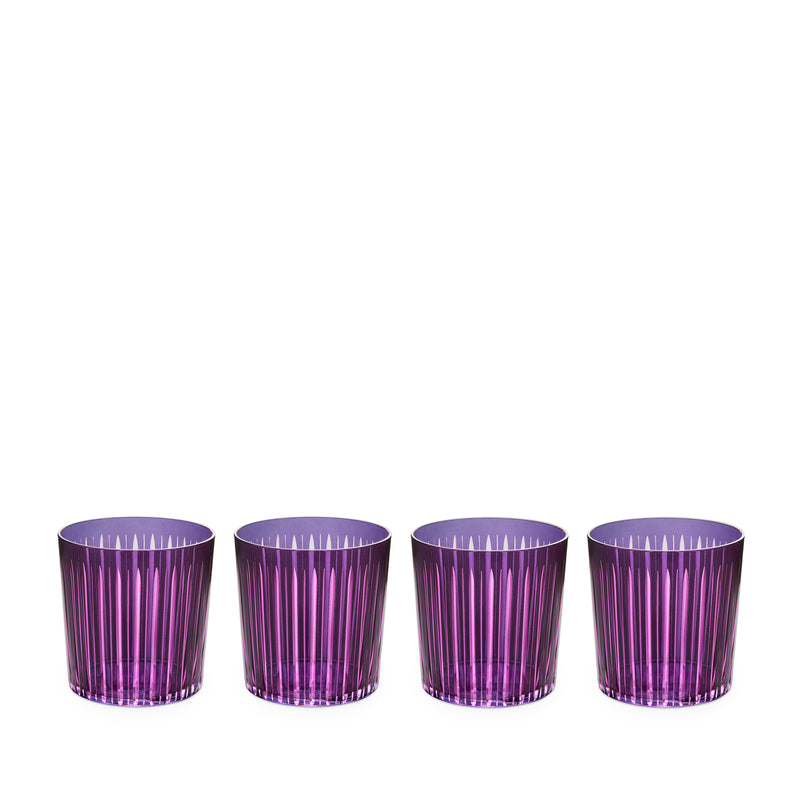 L'Objet Prism Double Old Fashioned Glasses, Purple, Set of 4