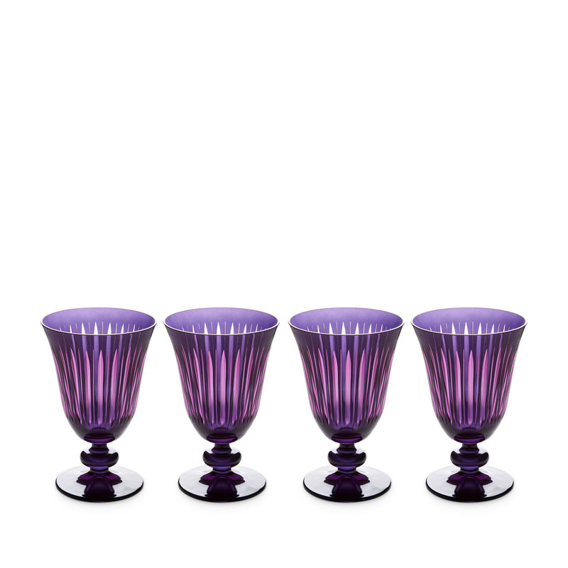 L'Objet Prism Double Wine Glasses, Purple, Set of 4