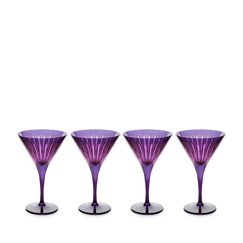 L'Objet Prism Martini Glasses, Purple, Set of 4