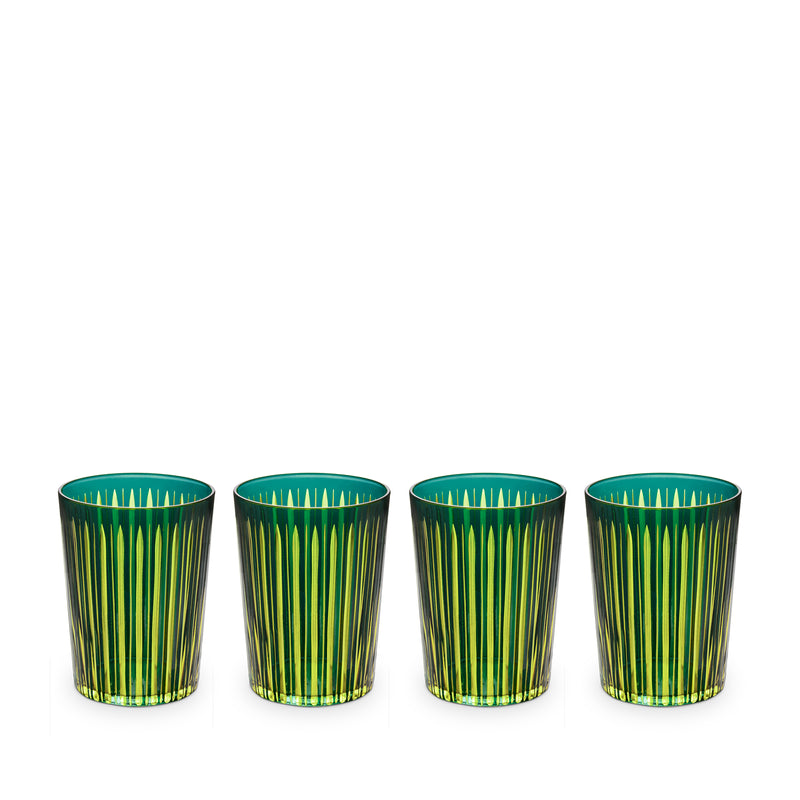 L'Objet Prism Highball Glasses, Green, Set of 4