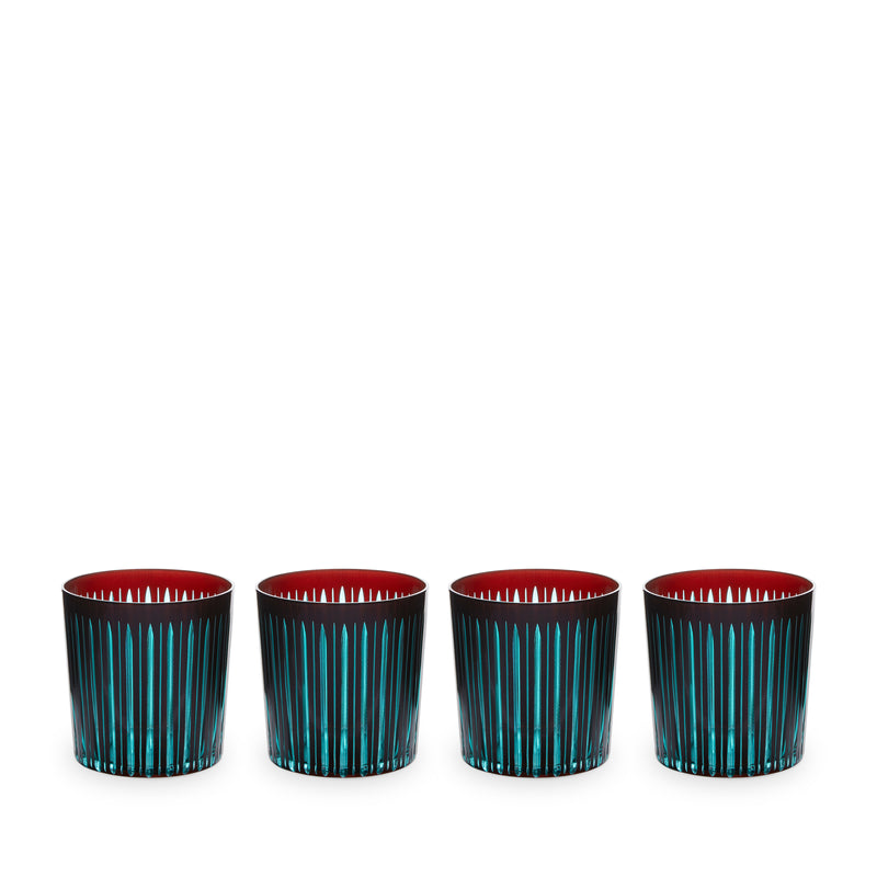 L'Objet Prism Double Old Fashioned Glasses, Bourdeaux, Set of 4