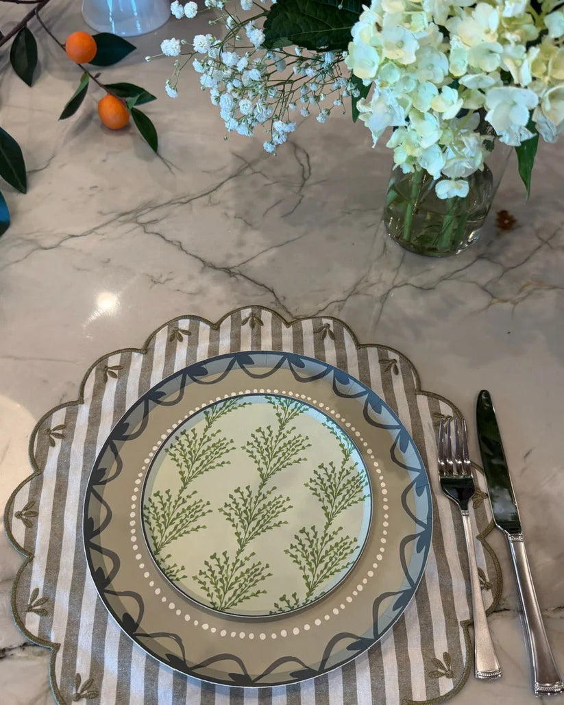 Parker Hors d'Oeuvres Paper Plate Set, Seagrass
