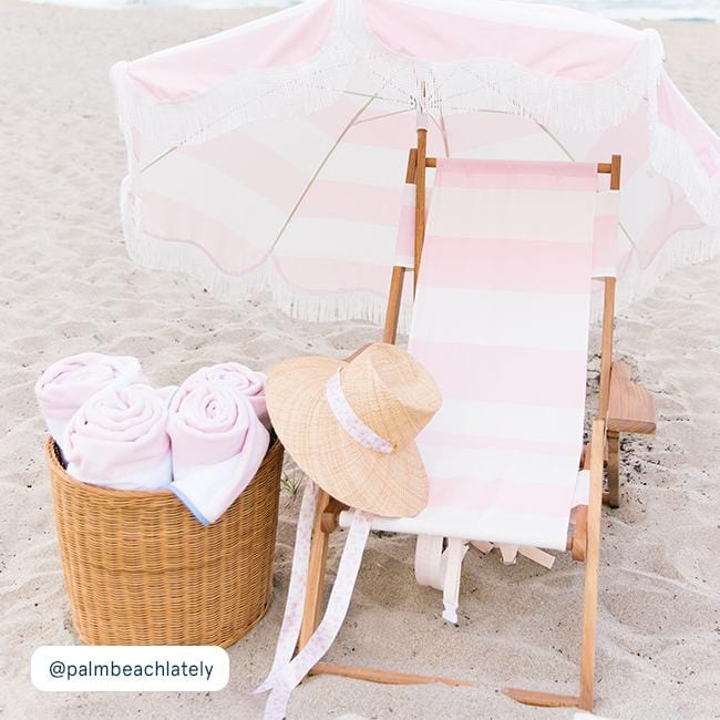 Weezie Beach Towel, Pink Stripe