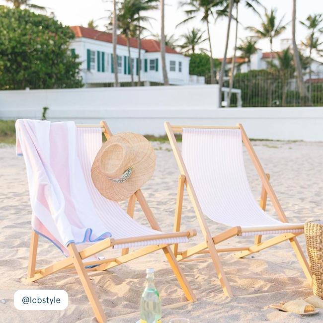 Weezie Beach Towel, Pink Stripe