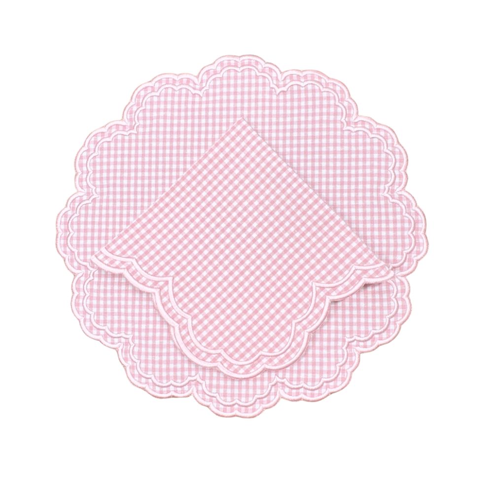 Bettina Pink Gingham Napkins, Set of 4