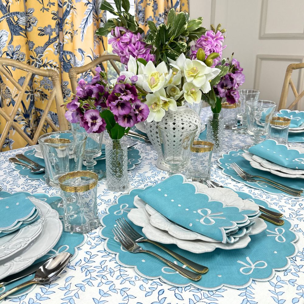 Juliet Robin's Egg Bows Placemats, Set of 4