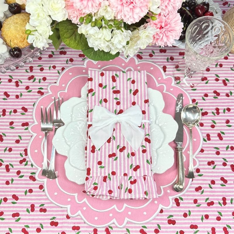 Cherries with Ruffles Napkins, Set of 4