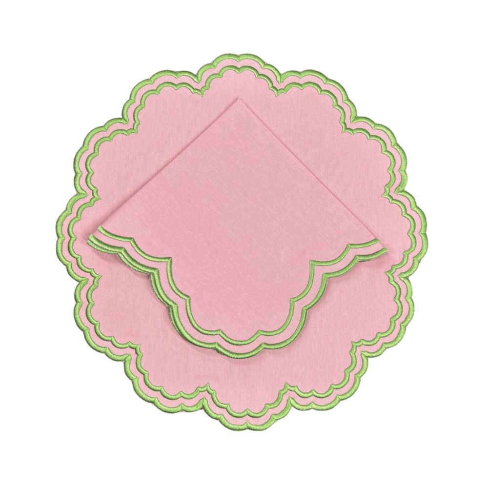Bettina Pink & Green Napkins, Set of 4