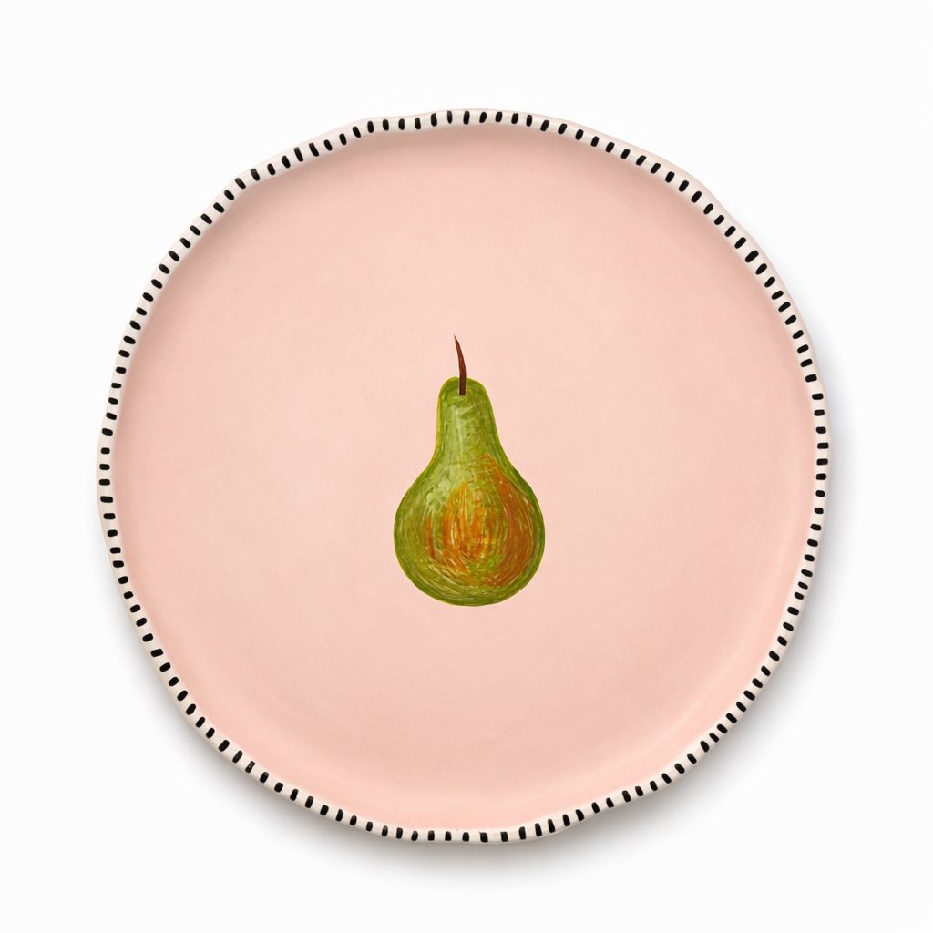 Minnie-Mae Pear Plate, Pink
