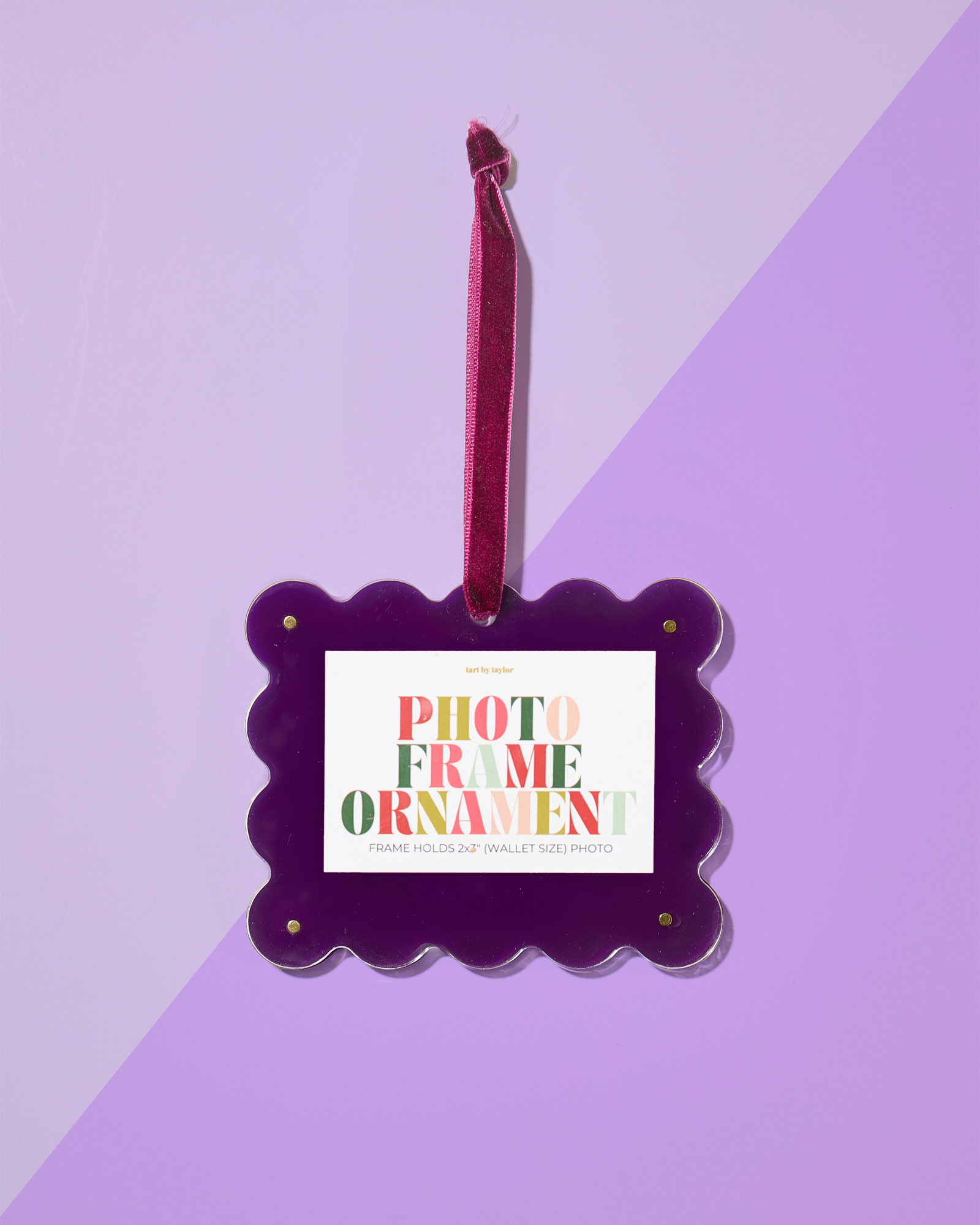 Acrylic Frame Ornament, Plum