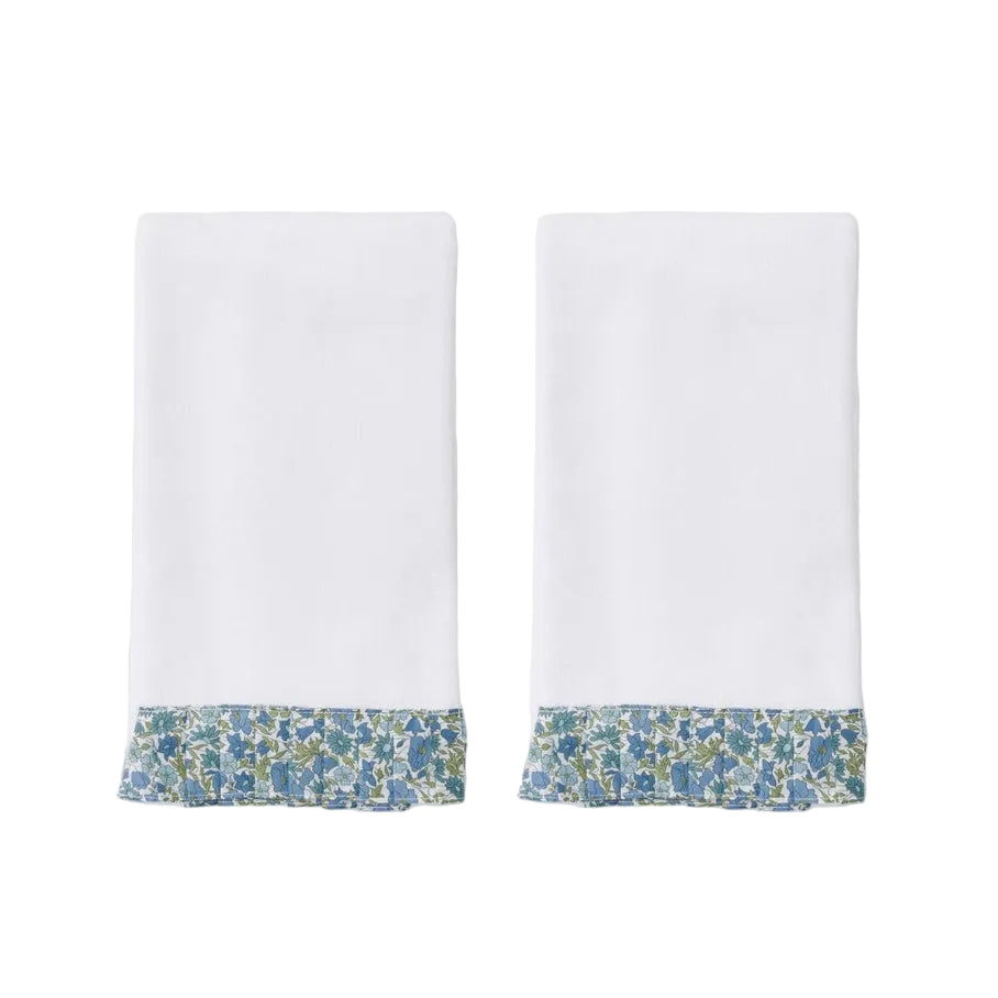 Weezie Powder Bath Towels Pair Pleated with Liberty London, Poppy and Daisy