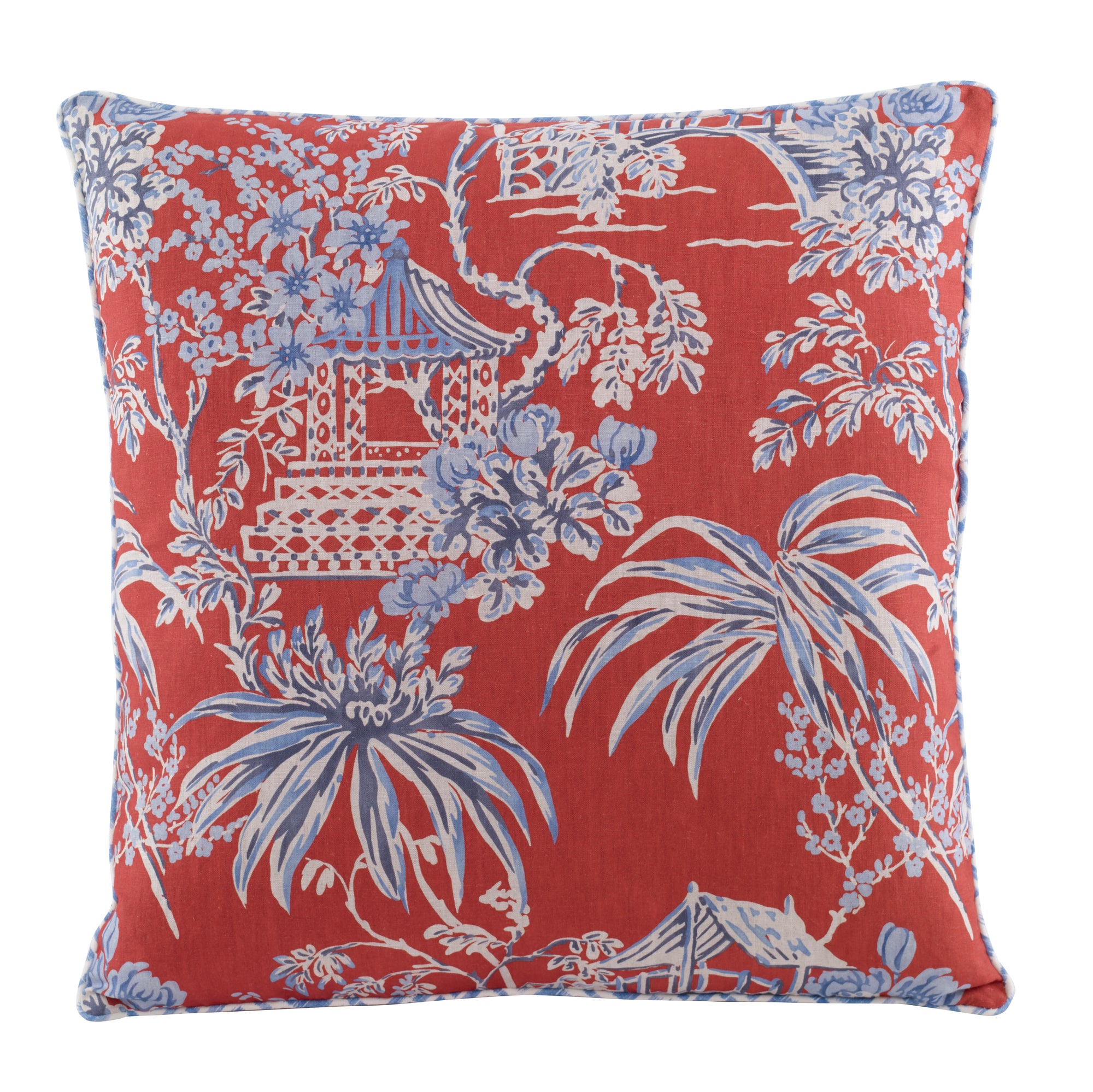 Tongli Pillow, Red/Delft