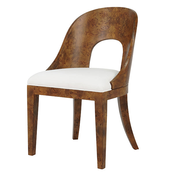 Worlds Away Rafferty Dining Chair, Dark Burl Wood
