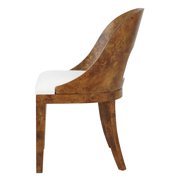 Worlds Away Rafferty Dining Chair, Dark Burl Wood