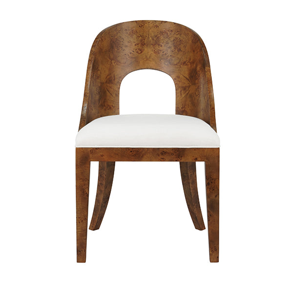Worlds Away Rafferty Dining Chair, Dark Burl Wood