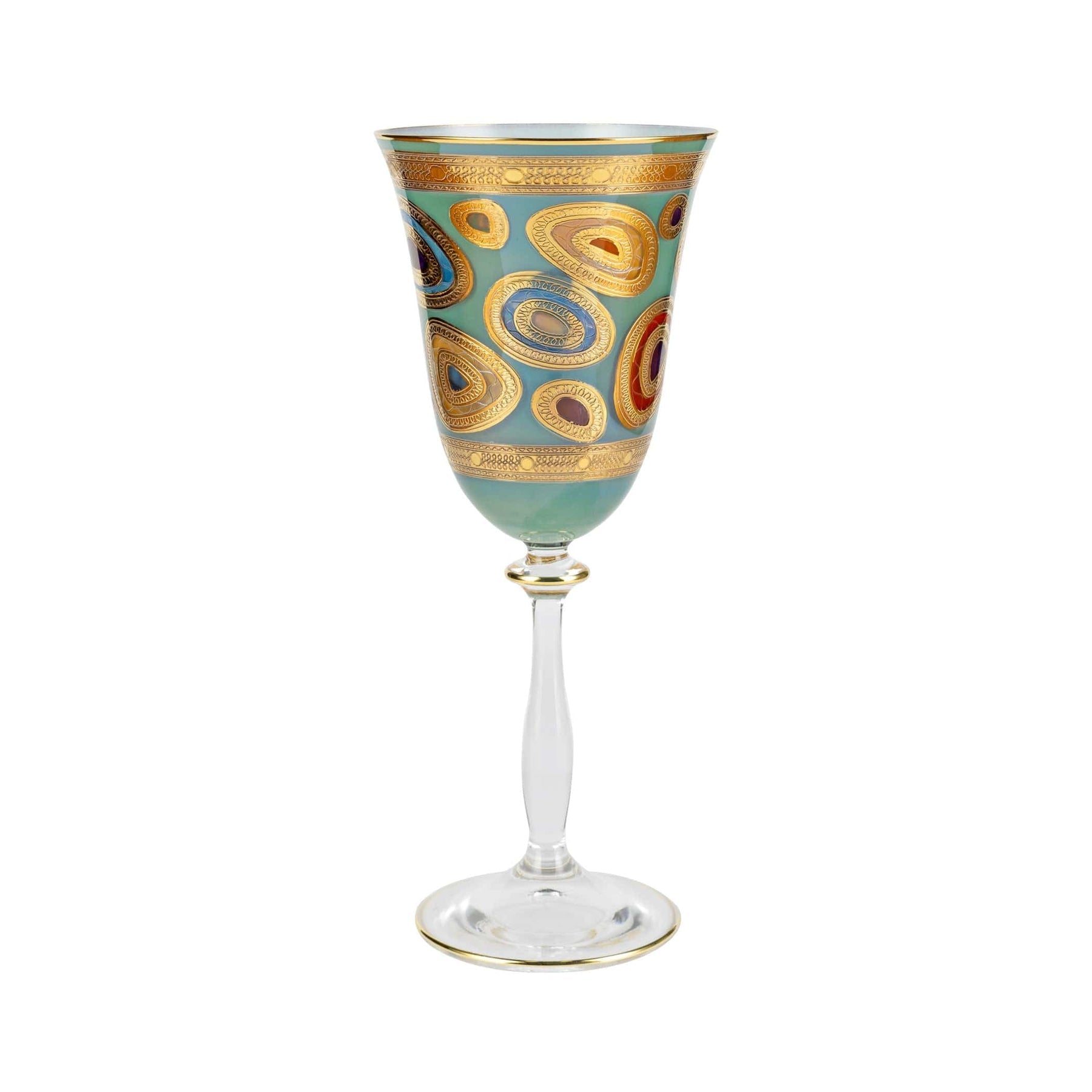 Vietri Regalia Wine Glass, Aqua