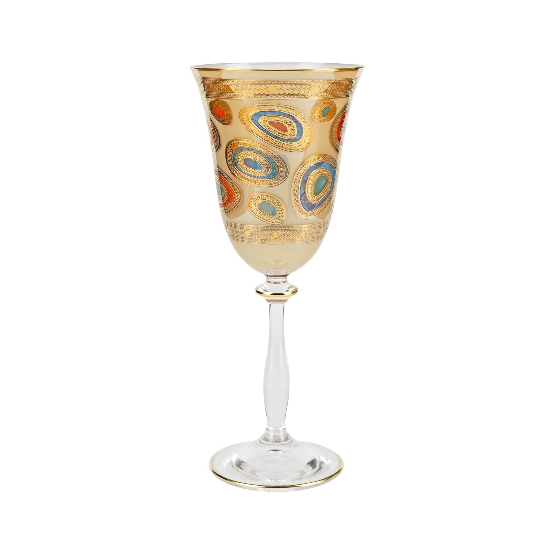 Vietri Regalia Wine Glass, Cream