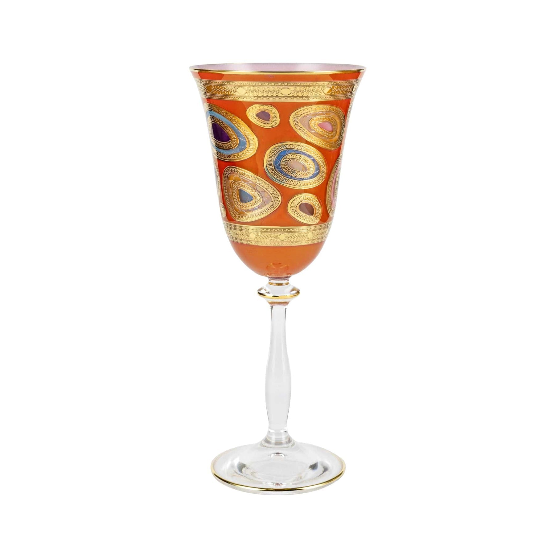 Vietri Regalia Wine Glass, Orange