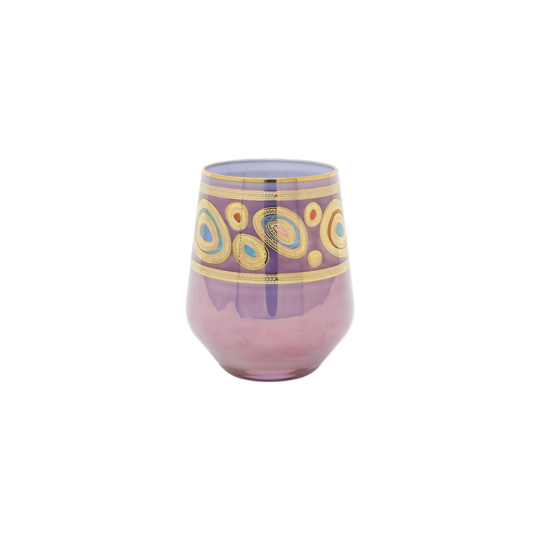 Vietri Regalia Stemless Wine Glass, Purple