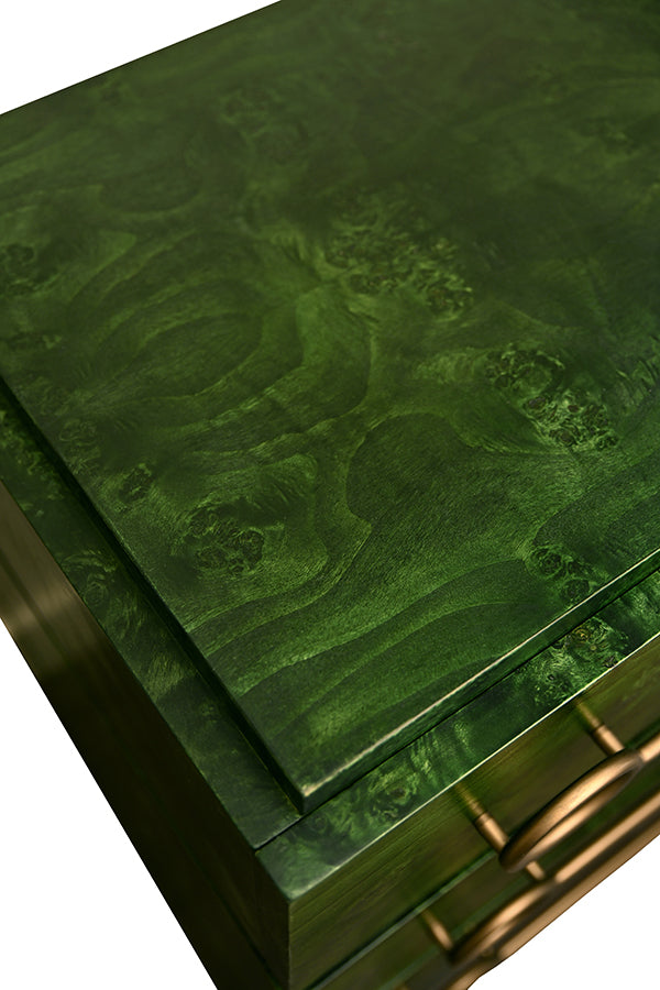 Worlds Away Roderick Chest, Emerald Burl Wood