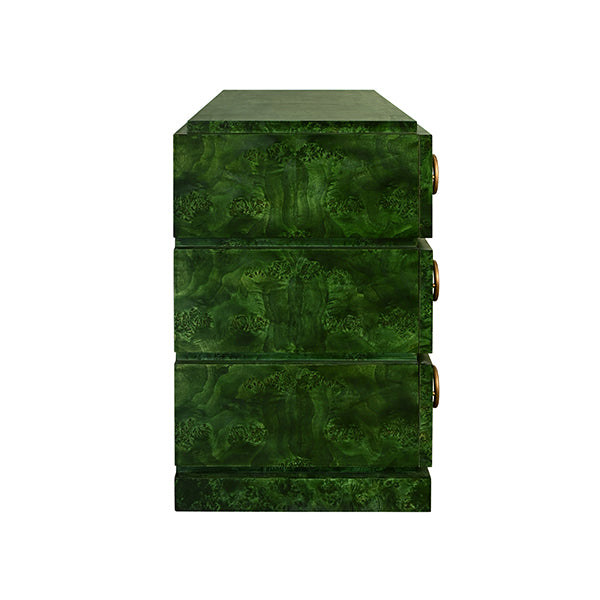 Worlds Away Roderick Chest, Emerald Burl Wood