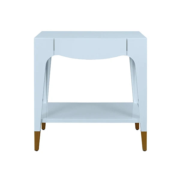 Worlds Away Ronny Side Table, Light Blue