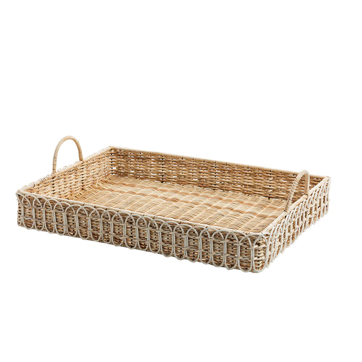 Juliska Provence Rattan 22.5" Rectangular Tray, Whitewash