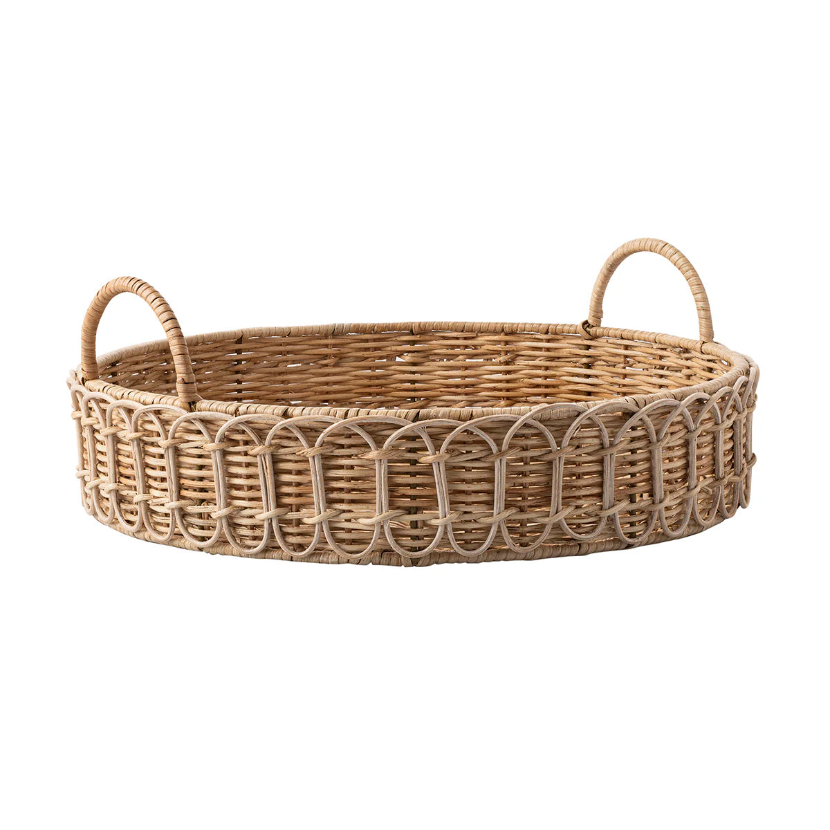 Juliska Provence Rattan 16" Circle Tray, Whitewash