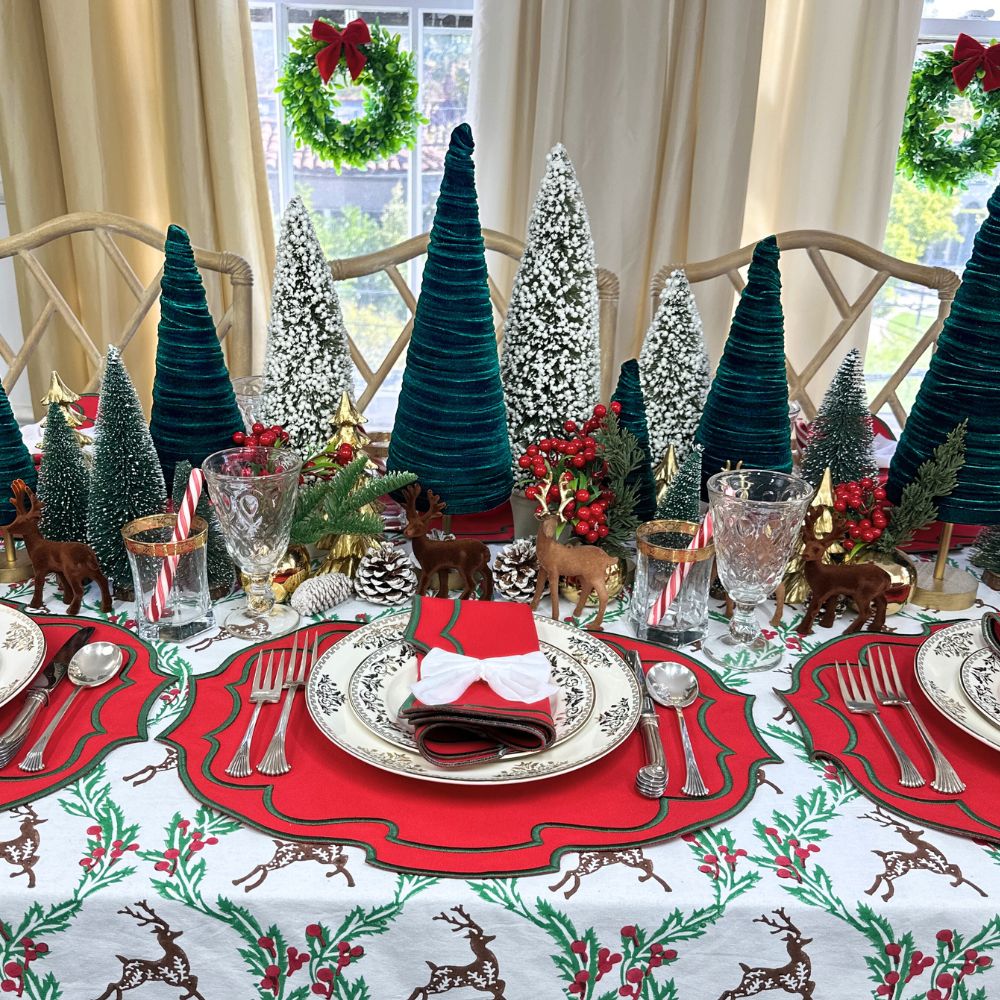 Christmas Belle Placemats, Red, Set of 4