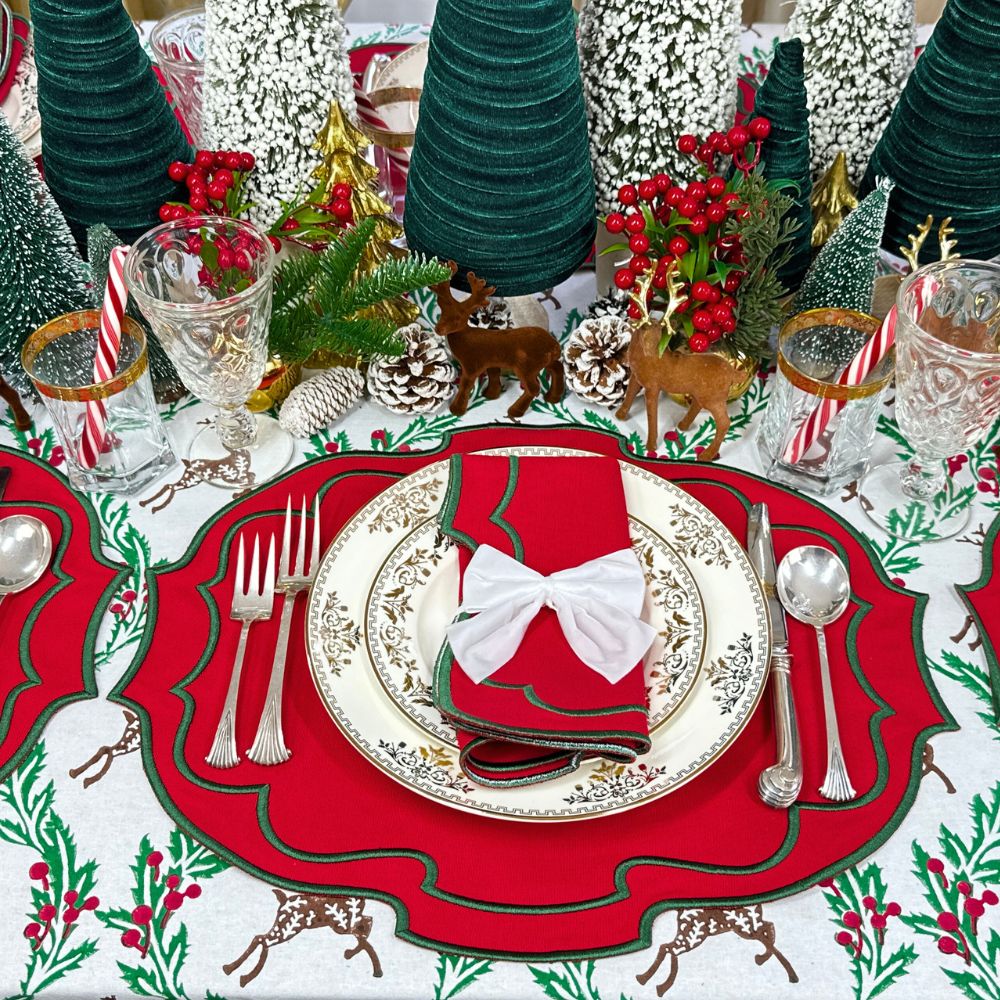 Christmas Belle Napkins, Red, Set of 4