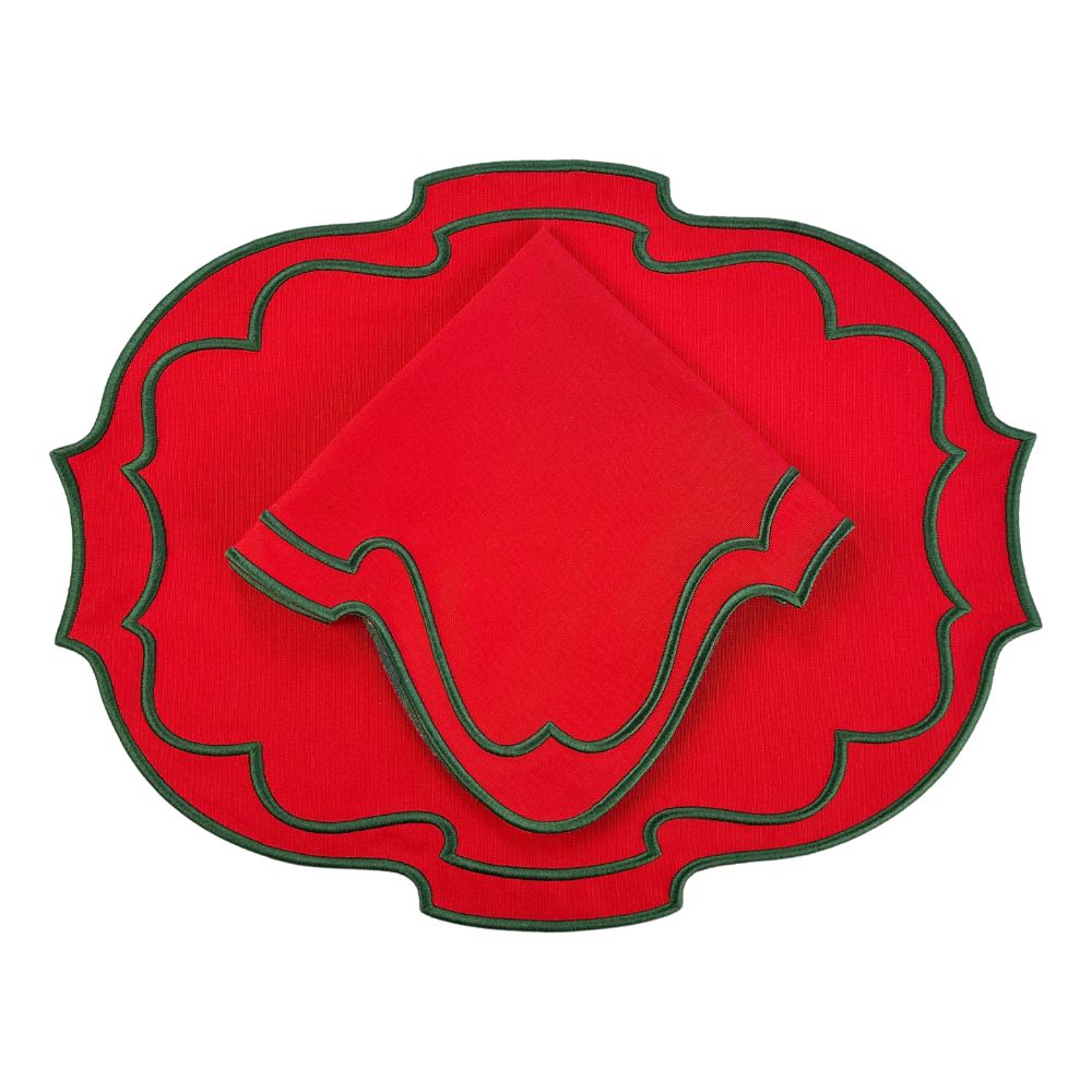 Christmas Belle Placemats, Red, Set of 4